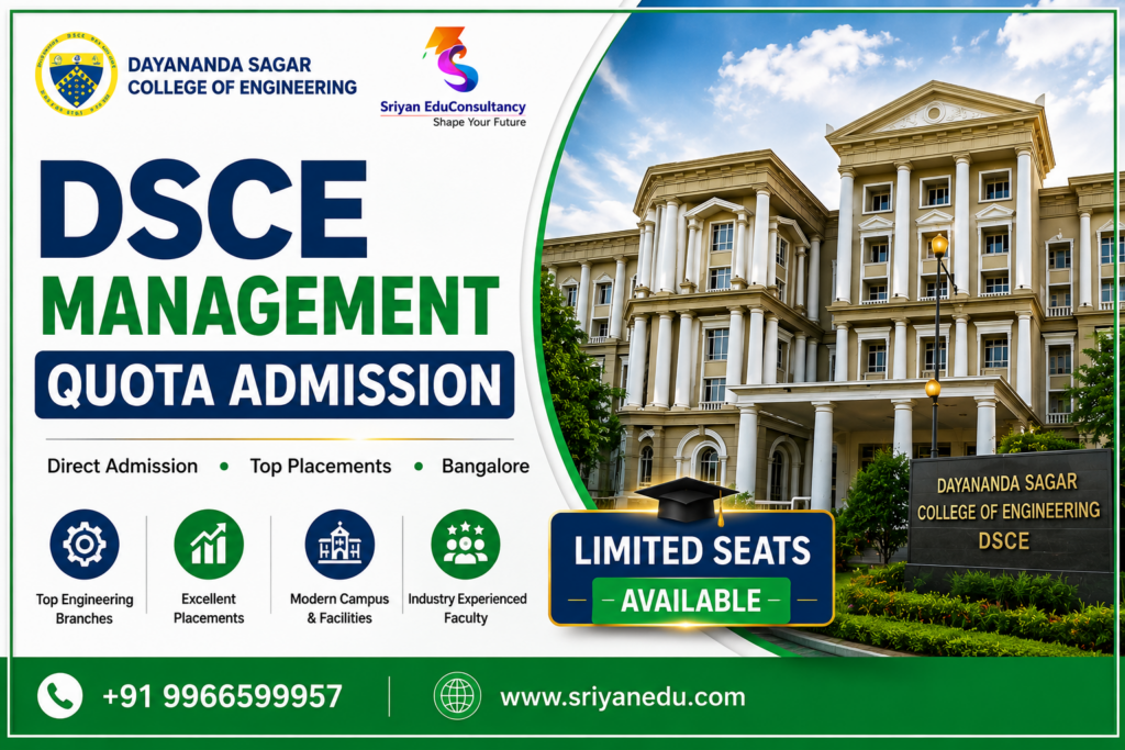 Dayananda Sagar College of Engineering Management Quota Admission